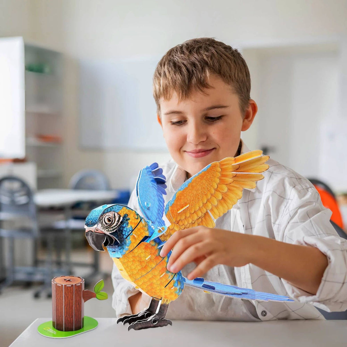 Cubicfun National Geographic - Puzzle 3D Animales Guacamayo Barba Azul