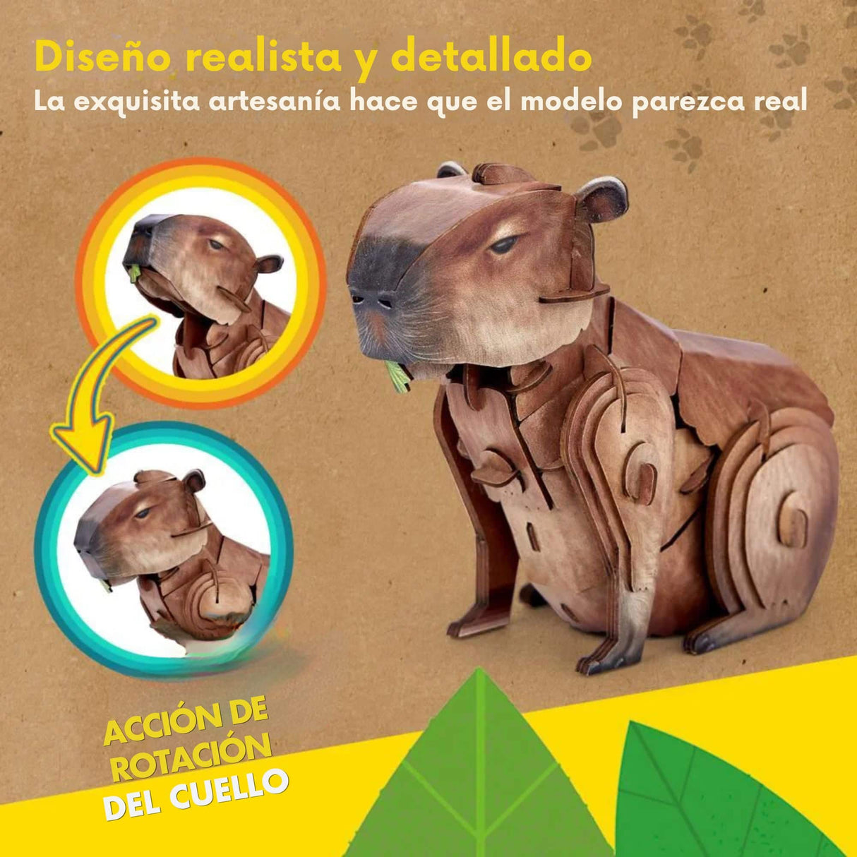 Cubicfun National Geographic - Puzzle 3D Animales Salvajes Capibara