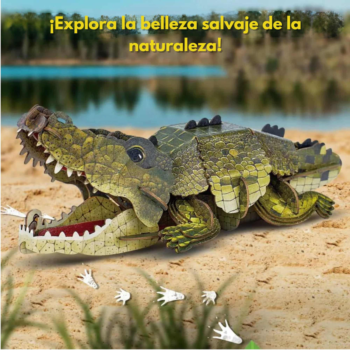 Cubicfun National Geographic - Puzzle 3D Animales Salvajes Cocodrilo