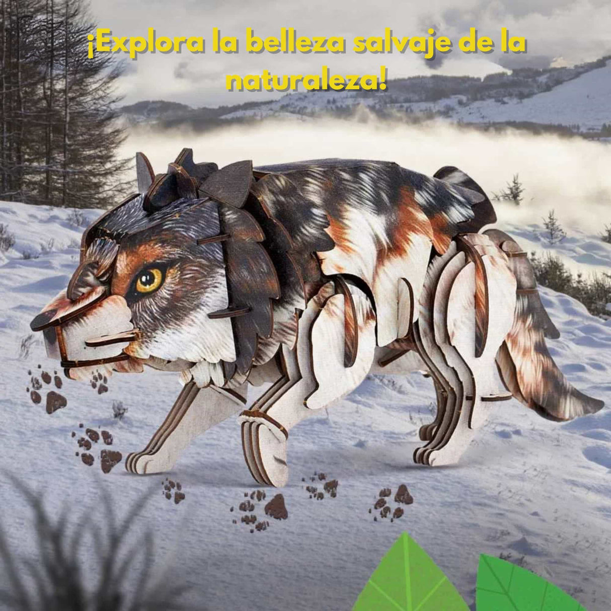 Cubicfun National Geographic - Puzzle 3D Animales Salvajes Lobo Gris