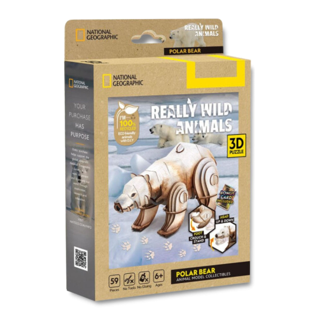 Cubicfun National Geographic - Puzzle 3D Animales Salvajes Oso Polar