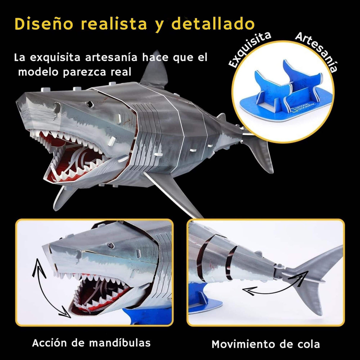 Cubicfun National Geographic - Puzzle 3D Animales Tiburón Blanco