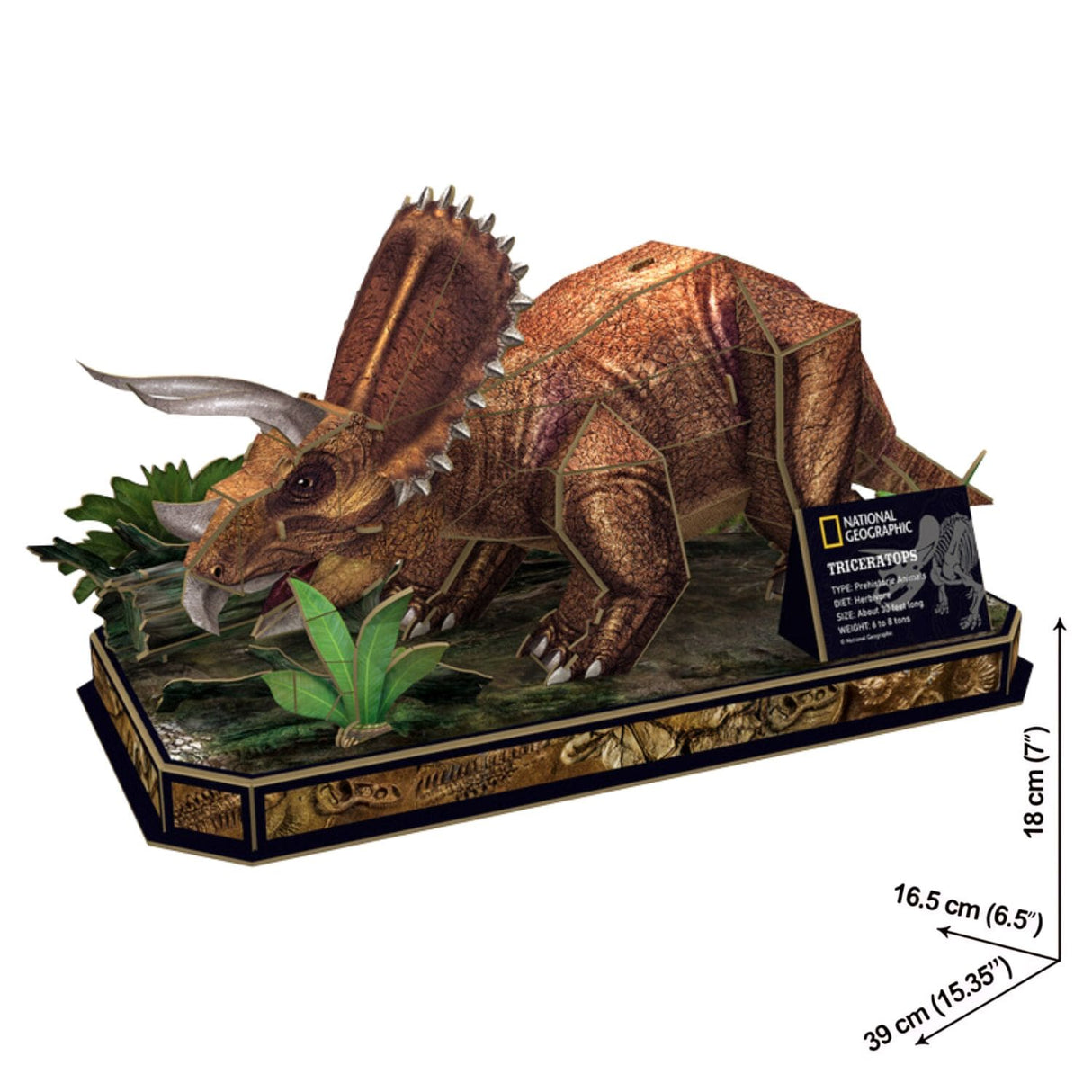 Cubicfun National Geographic - Puzzle 3D Dinosaurio Triceratops