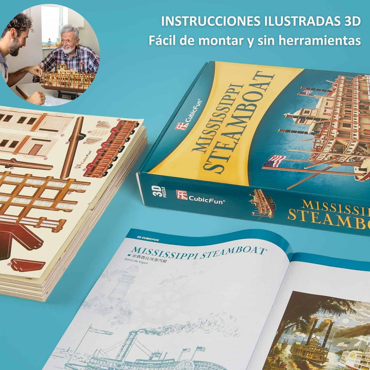 Cubicfun - Puzzle 3D Barco Mississippi Steamboat