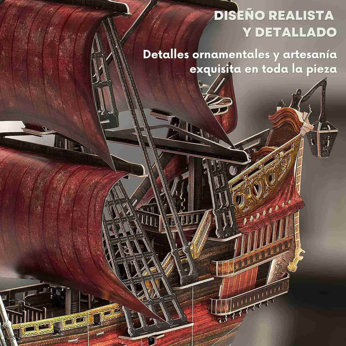 Cubicfun - Puzzle 3D Barco Pirata Queen Anne’s Revenge (Anniversary RED Edition)