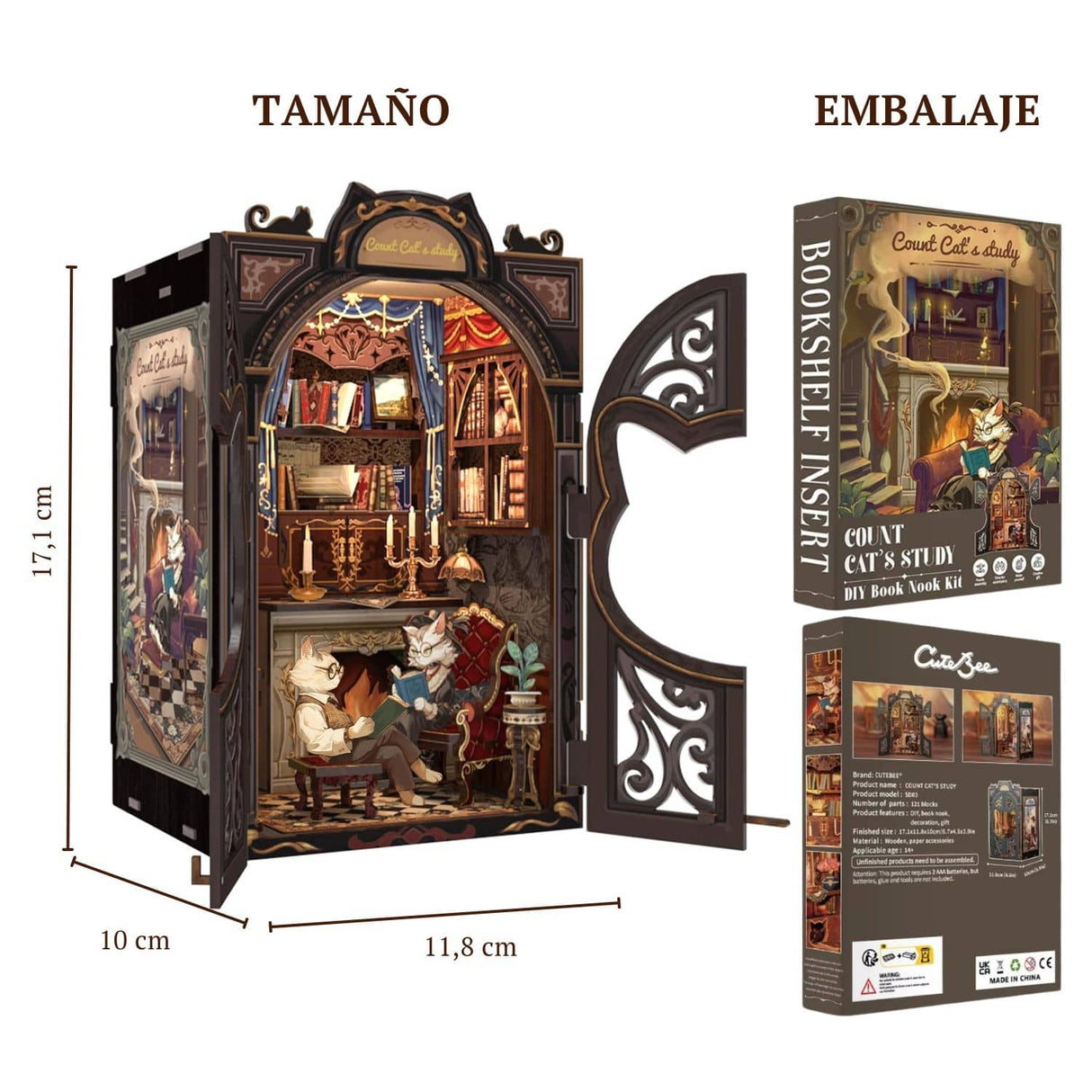 Cutebee - Separador de Libros Count Cat's Study SD03B
