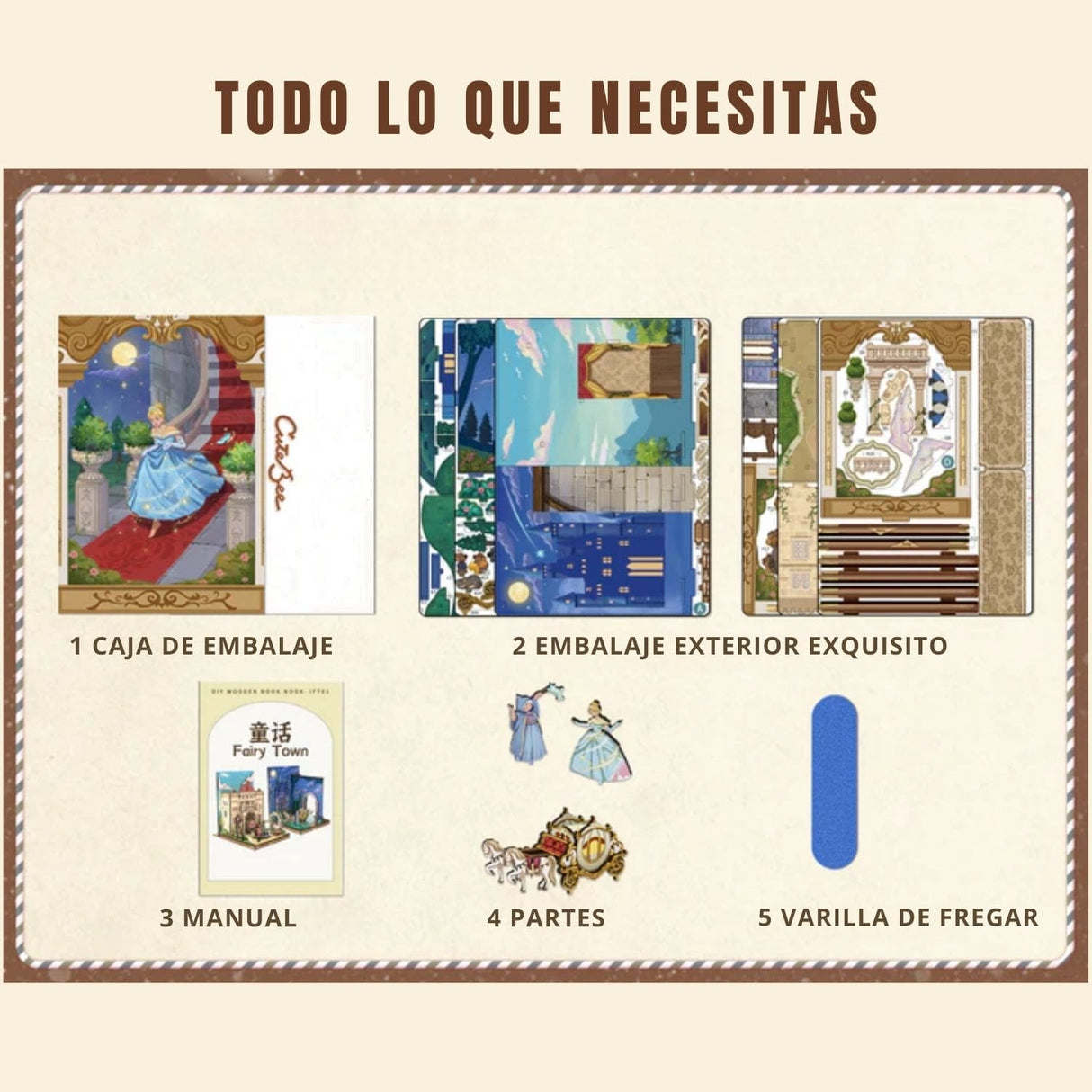 Cutebee - Separador de Libros Fairy Town Bookend IFT01