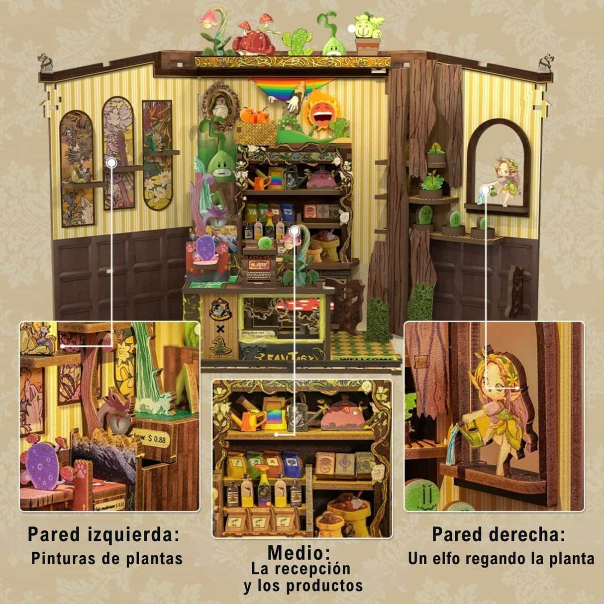 Cutebee - Separador de Libros Fantasy Plant Shop MF03B