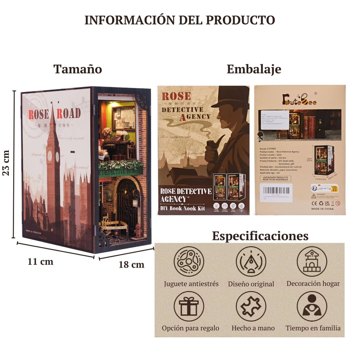 Cutebee - Separador de Libros Rose Detective Agency SZ02B