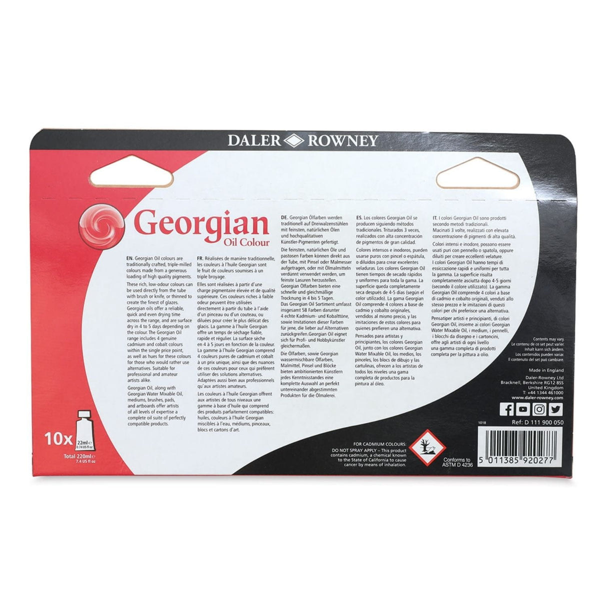 Daler Rowney - Set 10 Óleos Georgian 22 ml