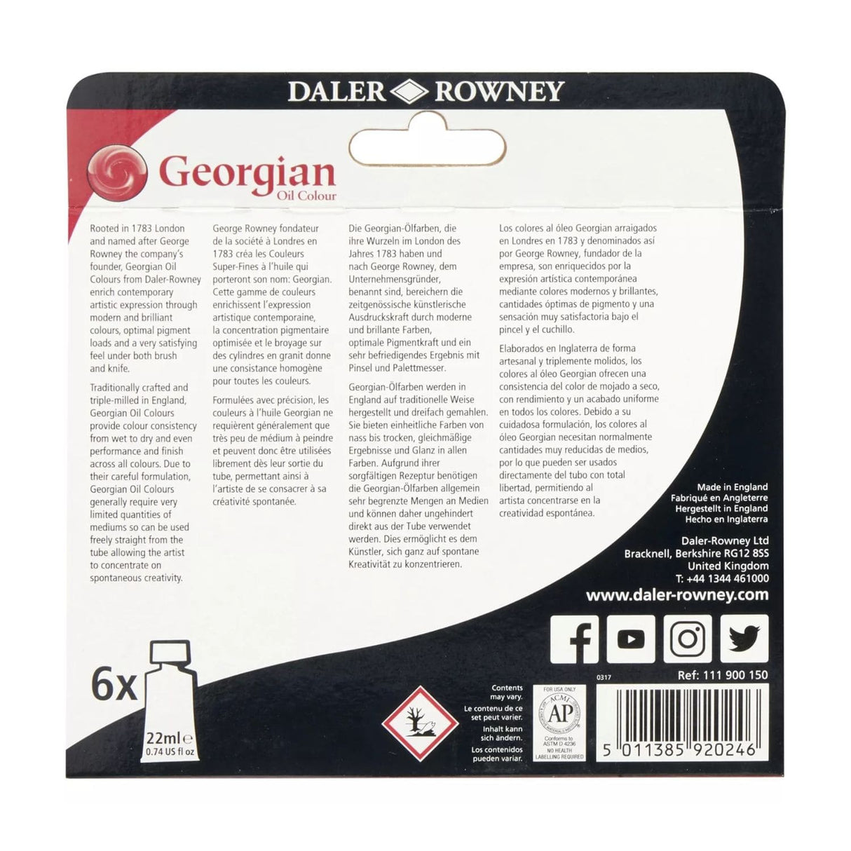 Daler Rowney - Set 6 Óleos Georgian 22 ml