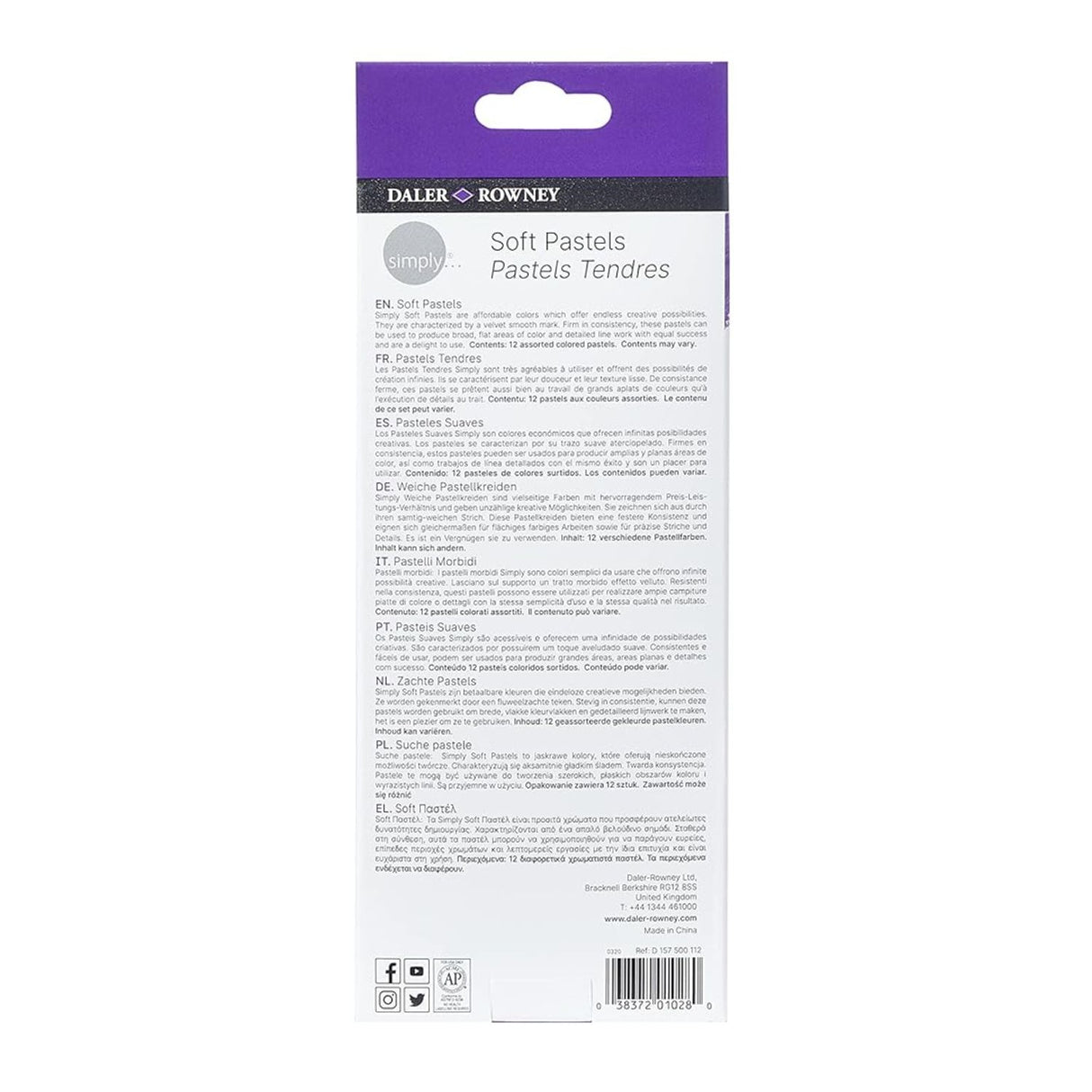 Daler Rowney Simply - Set 12 Pasteles Secos