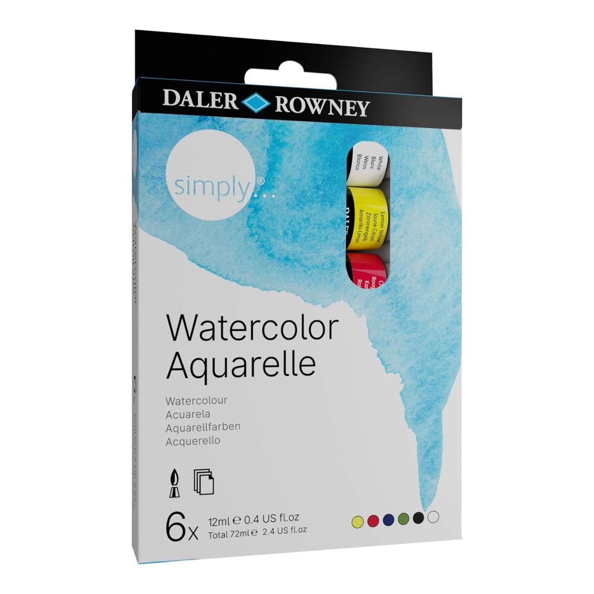 Daler Rowney Simply - Set 6 Acuarelas 12 ml