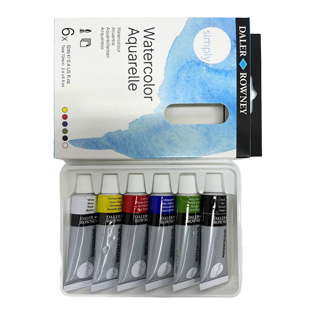 Daler Rowney Simply - Set 6 Acuarelas 12 ml