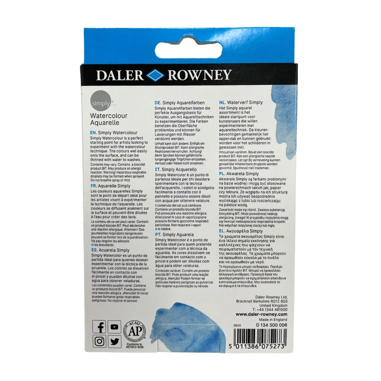 Daler Rowney Simply - Set 6 Acuarelas 12 ml