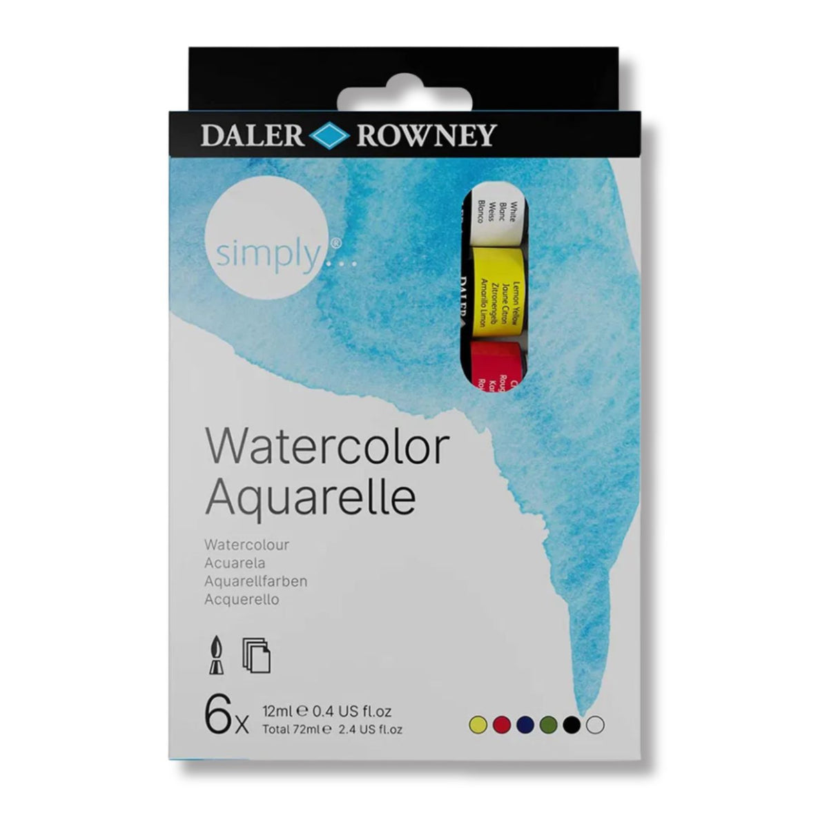Daler Rowney Simply - Set 6 Acuarelas 12 ml