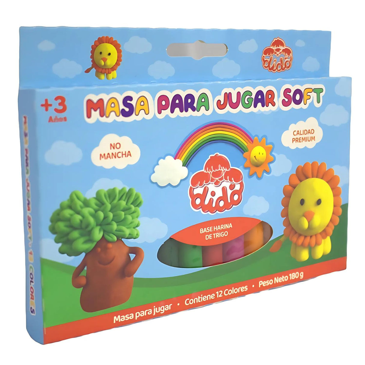 Dido - Set 12 Masa para Modelar Secado al Aire 180 g