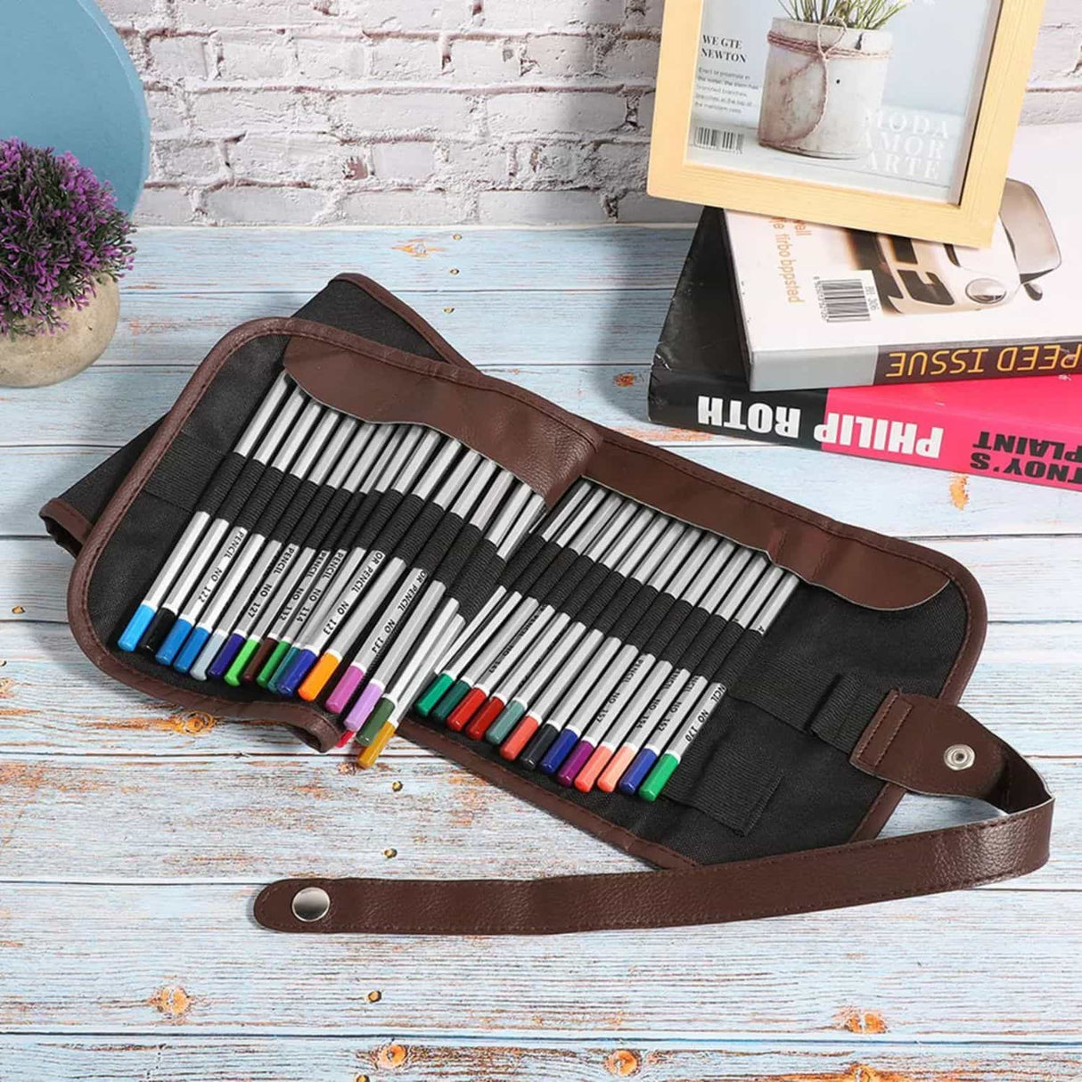 Estuche Enrollable de Lona para 72 Lápices