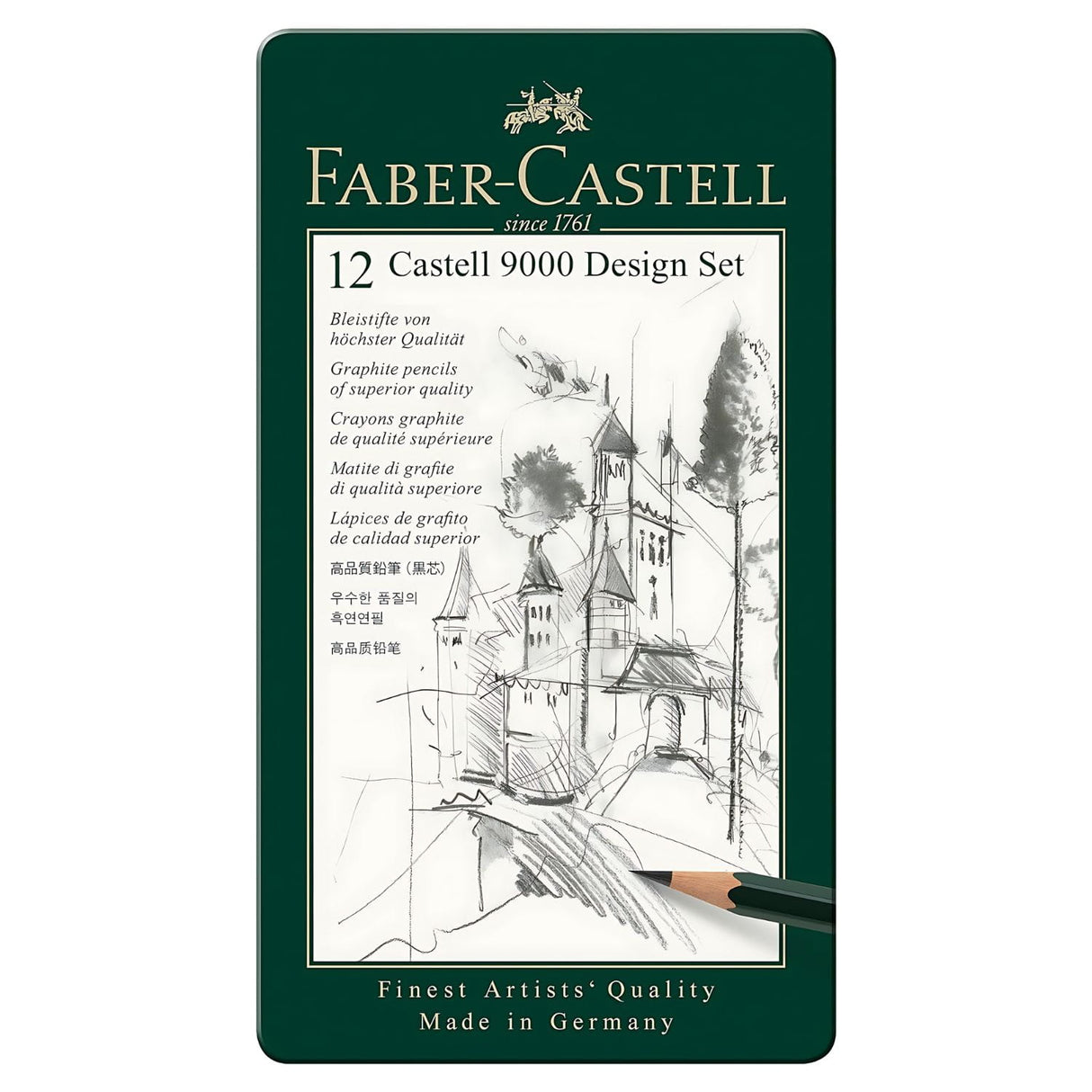Faber-Castell 9000 - Set 12 Lápices Grafito A, Diseño