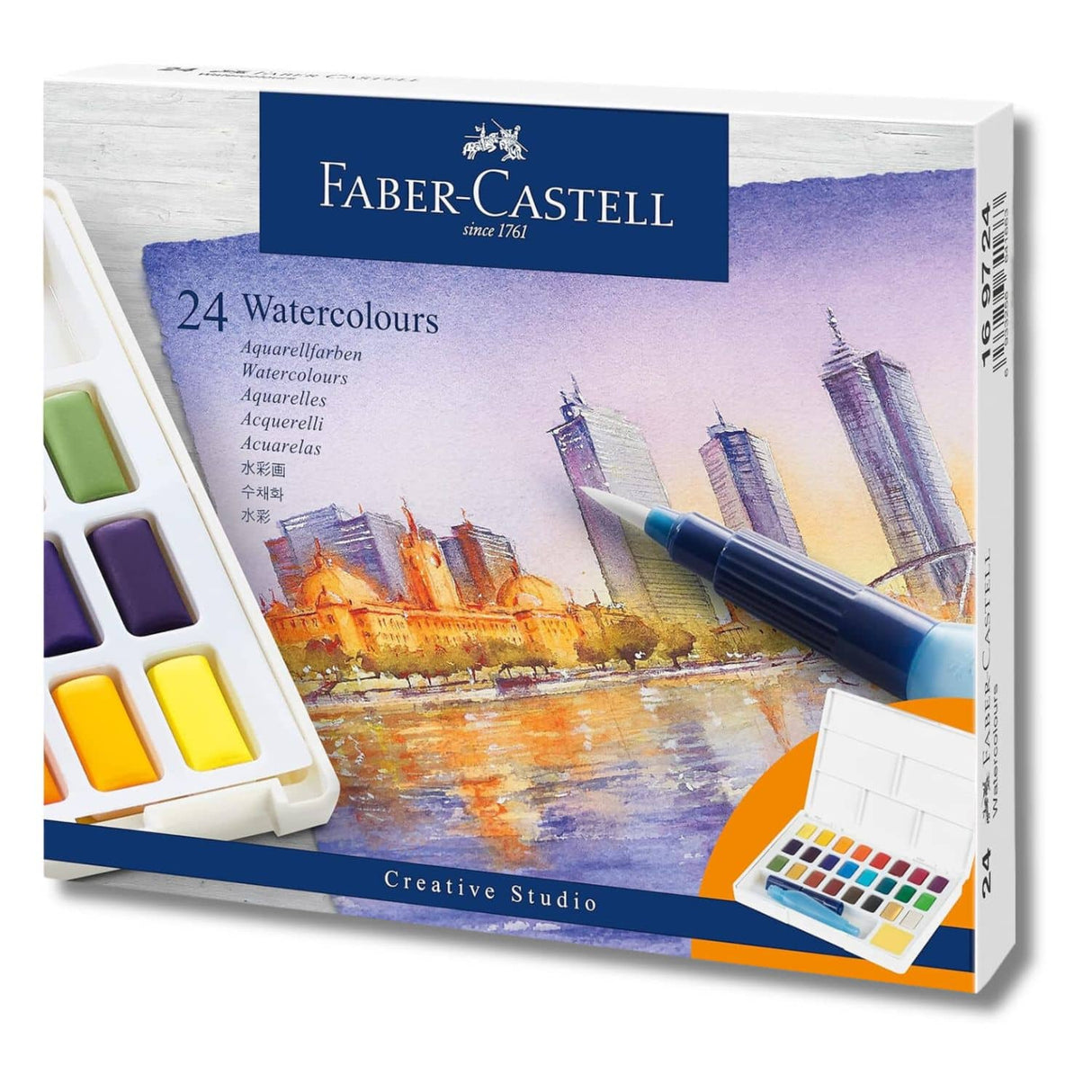 Faber-Castell Creative Studio - Set 24 Acuarelas con Water Brush