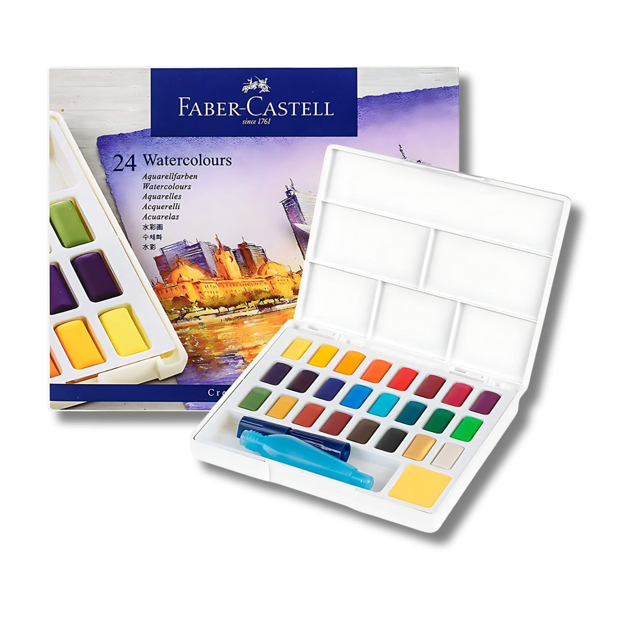 Faber-Castell Creative Studio - Set 24 Acuarelas con Water Brush