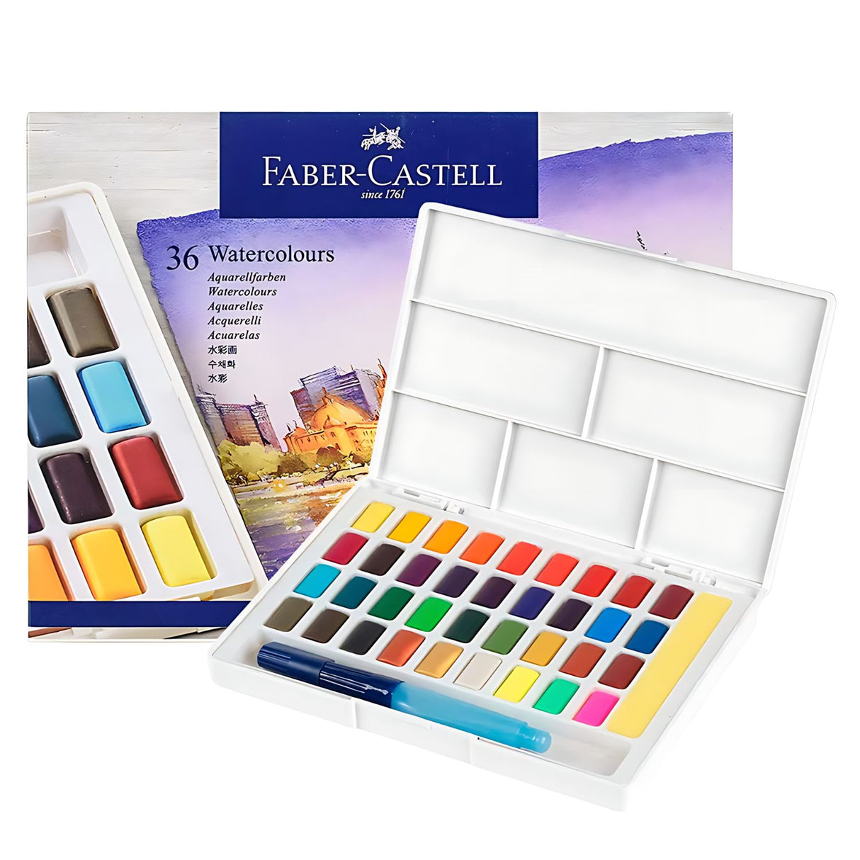 Faber-Castell Creative Studio - Set 36 Acuarelas con Water Brush