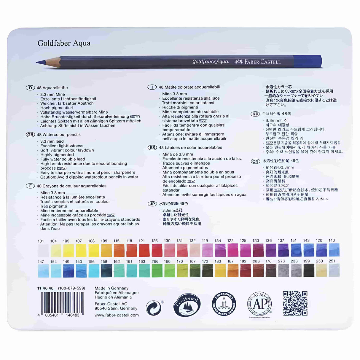 Faber Castell Goldfaber Aqua - Set 48 Lápices de Colores Acuarelables