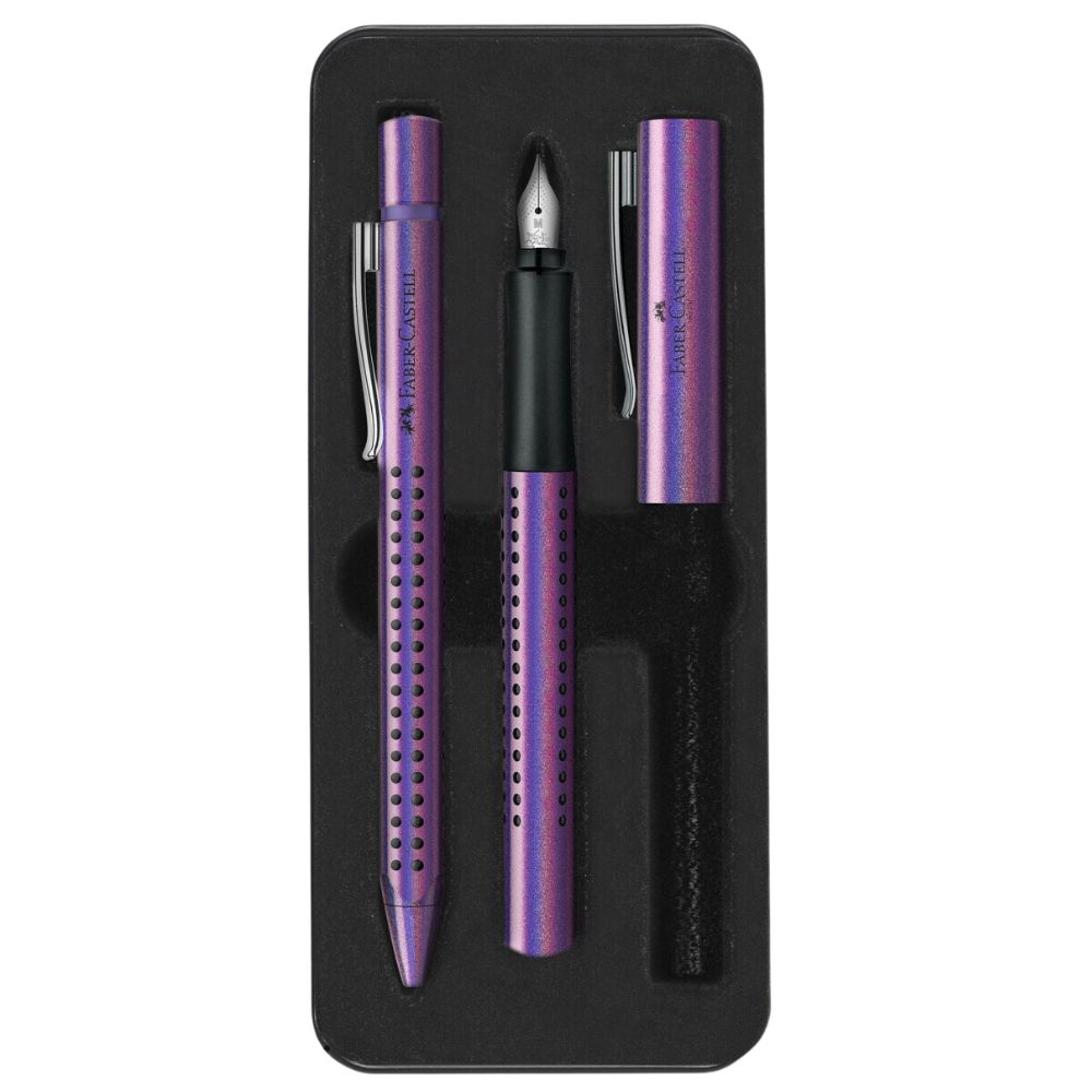 Faber Castell Grip 2011 - Kit Pluma M y Bolígrafo 0.7 Glam Edition Violet