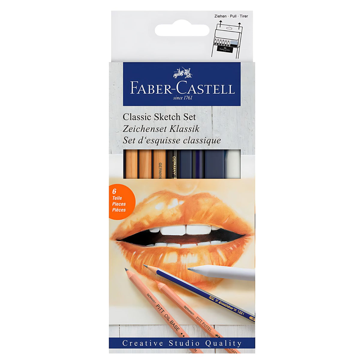 Faber-Castell - Kit Dibujo Classic Sketch Set Pastel, 6 Piezas