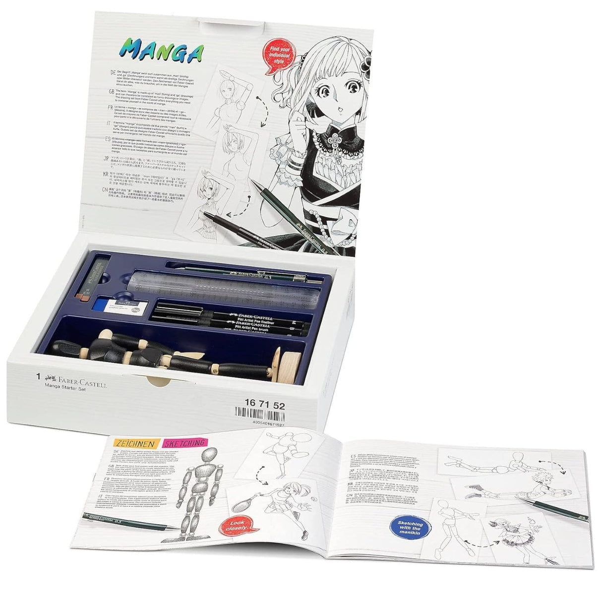 Faber-Castell - Kit Dibujo Manga Starter 10 Piezas, Pitt Artist