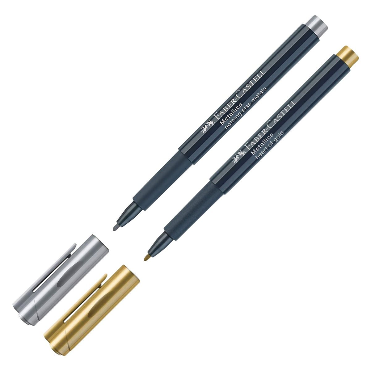 Faber-Castell Metallics - Set 2 Marcadores Oro y Plata
