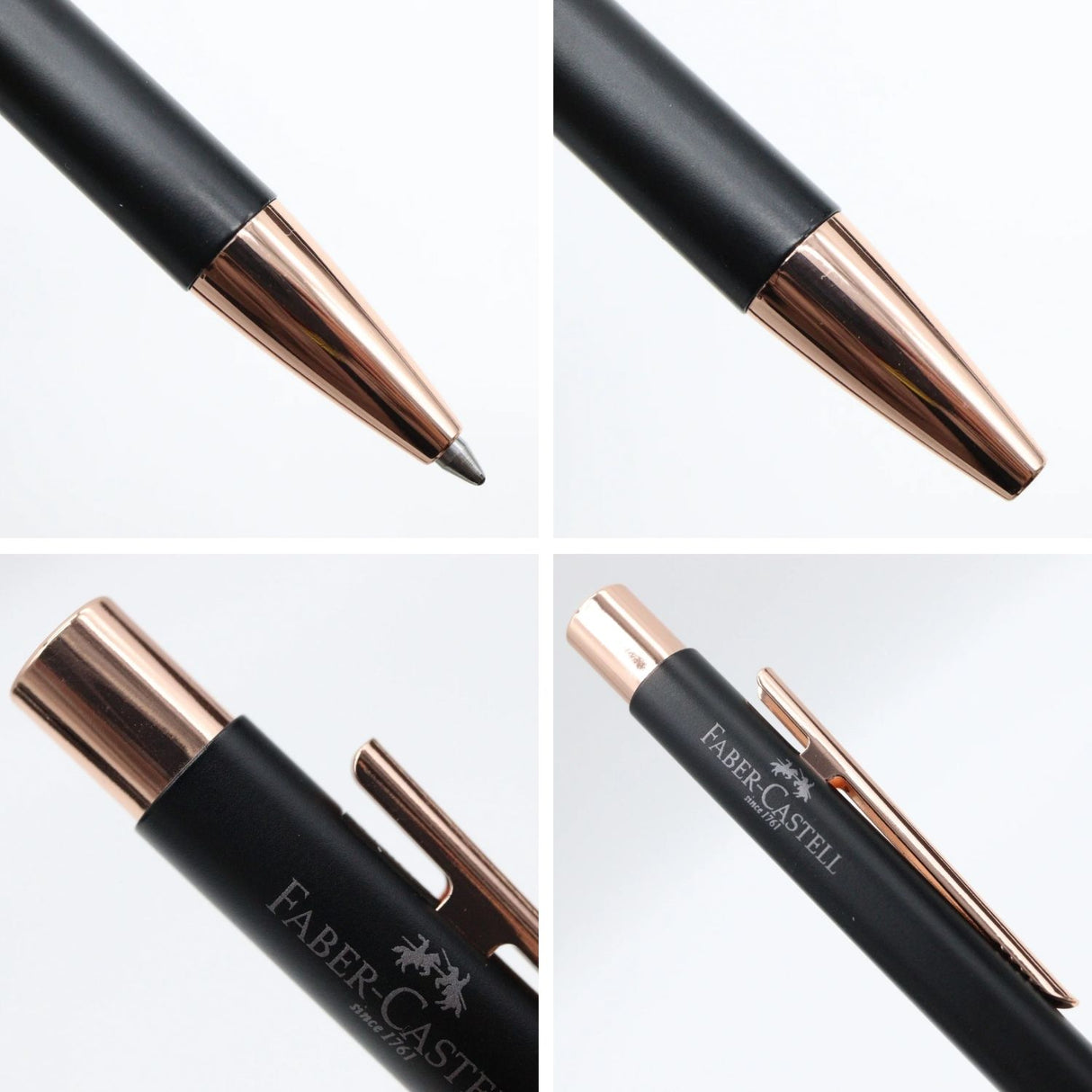 Faber Castell Neo Slim - Bolígrafo Punta M Matte Black Rose Gold