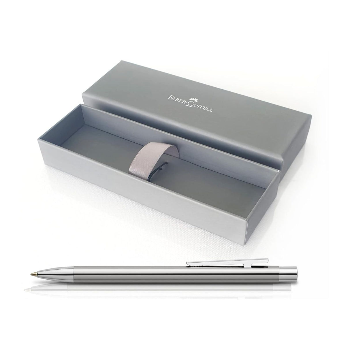 Faber Castell Neo Slim - Bolígrafo Punta M Shiny Stainless Steel