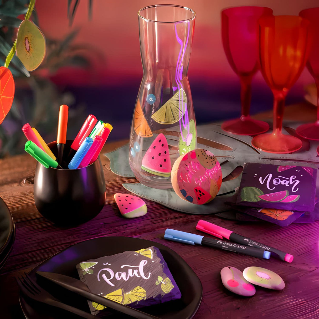 Faber Castell Neon Marker - Set 6 Marcadores Punta Media