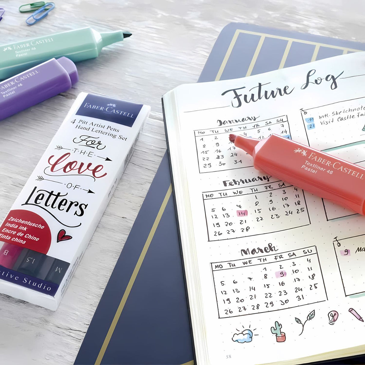 Faber Castell Pitt Artist Pen - Kit Lettering For The Love of Letters