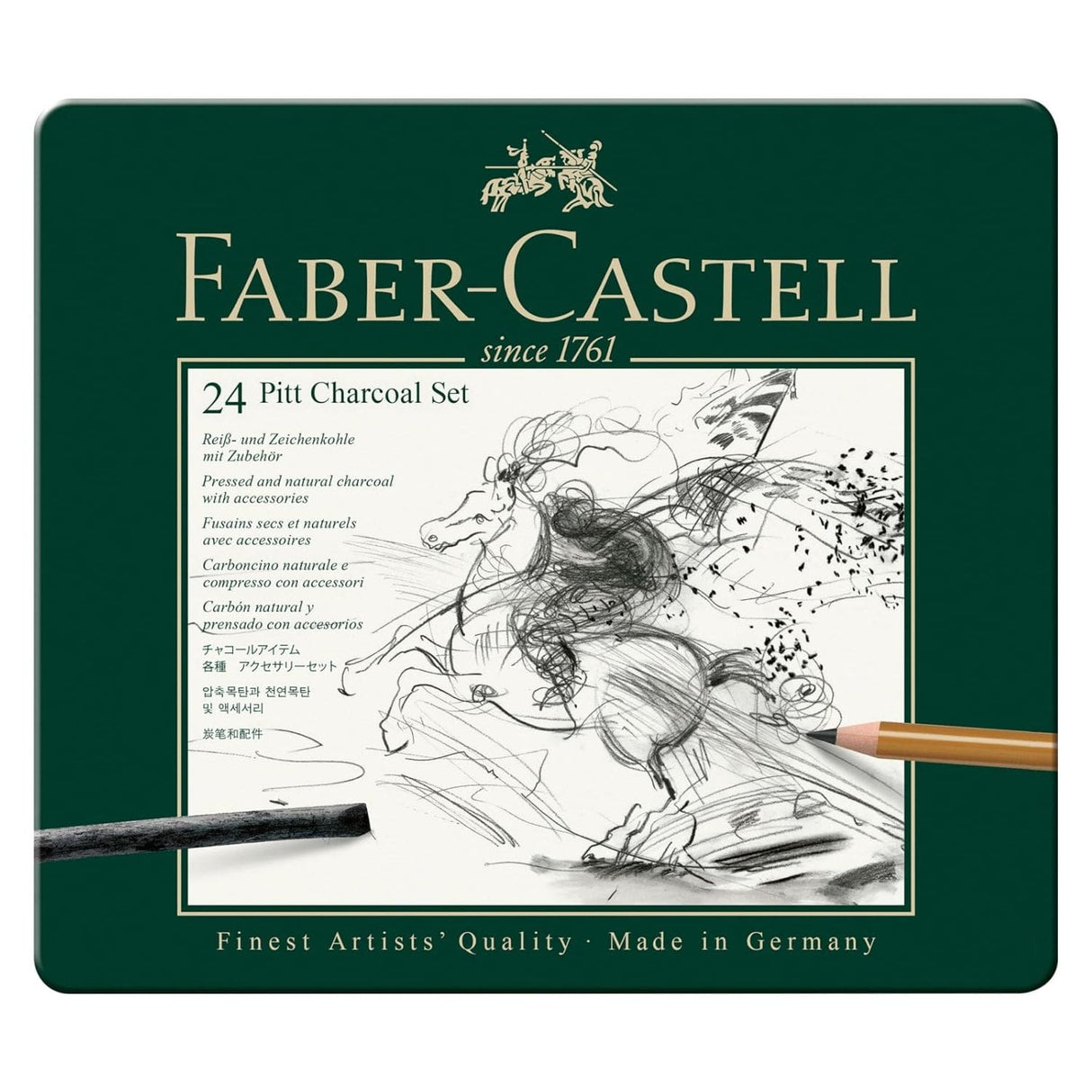 Faber-Castell Pitt Charcoal - Kit Carboncillo 24 Piezas