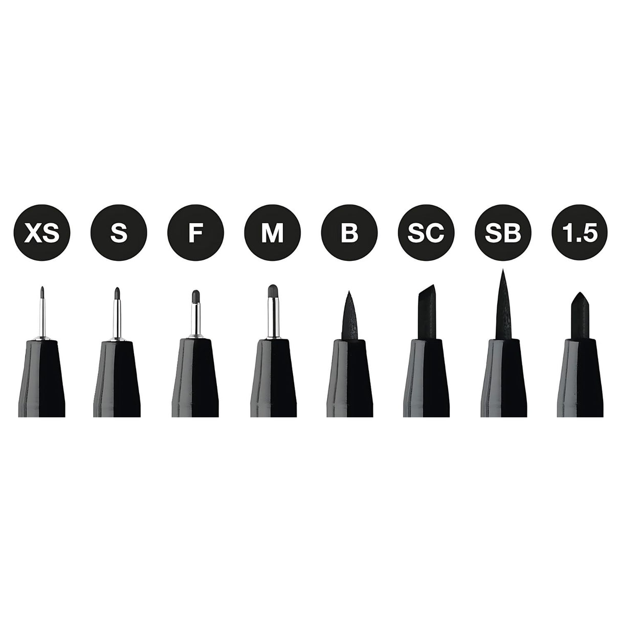 Faber-Castell Pitt - Set 8 Tiralíneas Negro Surtidos