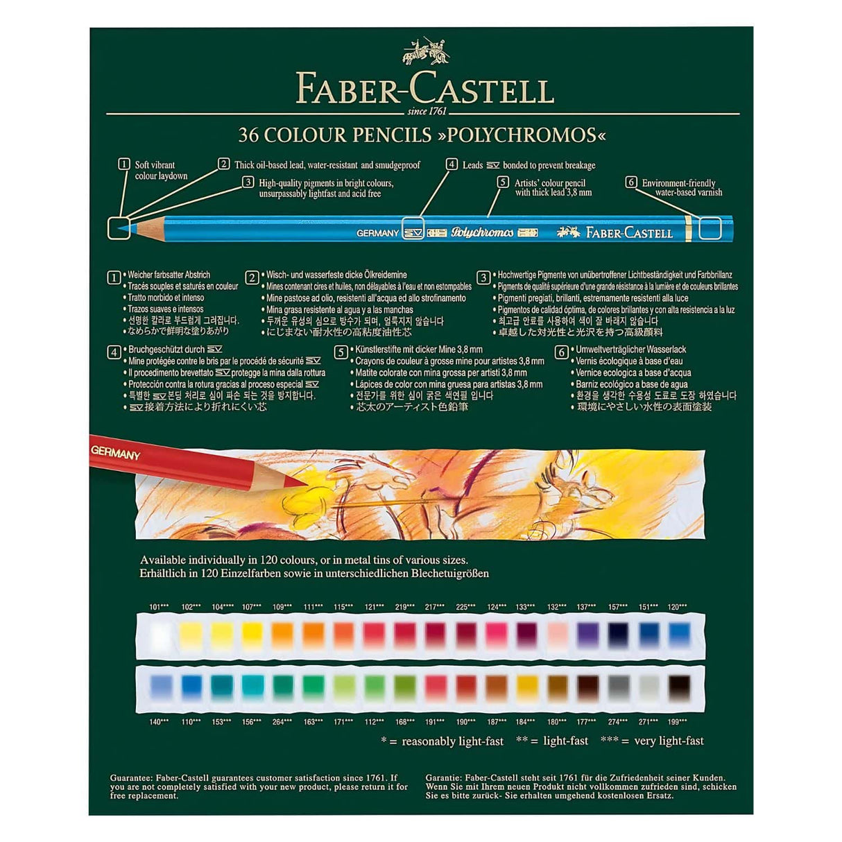 Faber-Castell Polychromos - Set 36 Lápices de Colores Gift Box