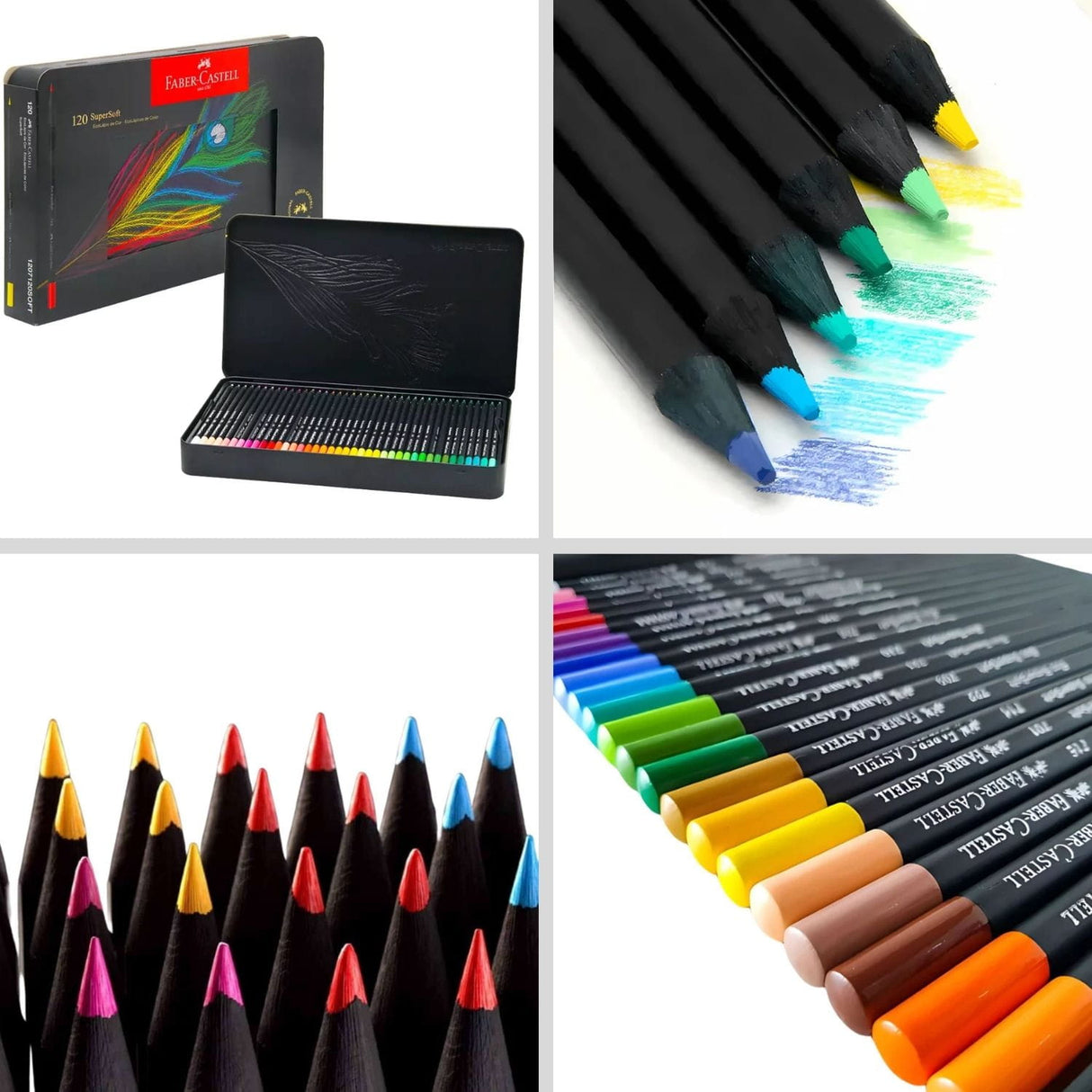 Faber Castell SuperSoft - Set 120 Lápices de Colores Caja Metálica