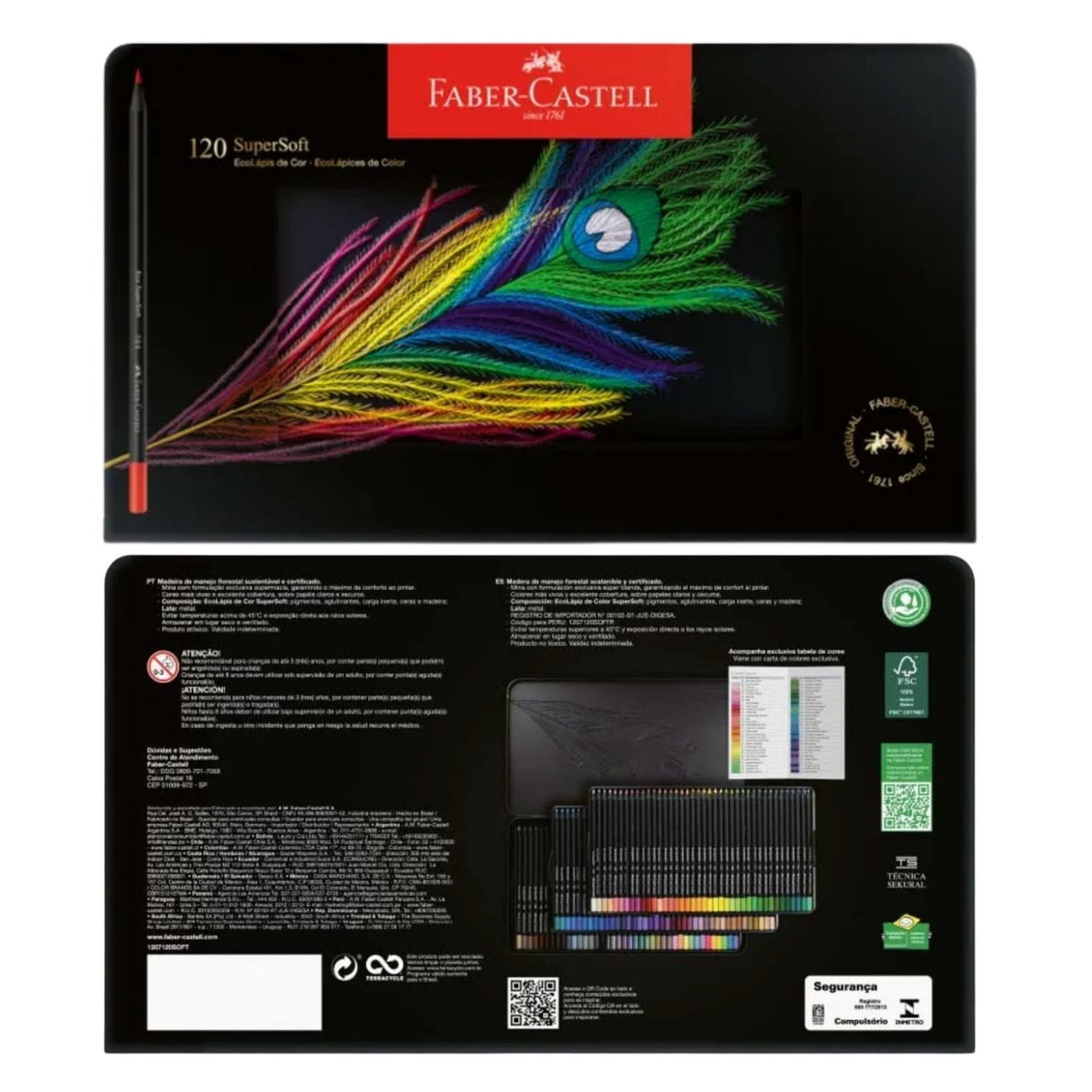 Faber Castell SuperSoft - Set 120 Lápices de Colores Caja Metálica