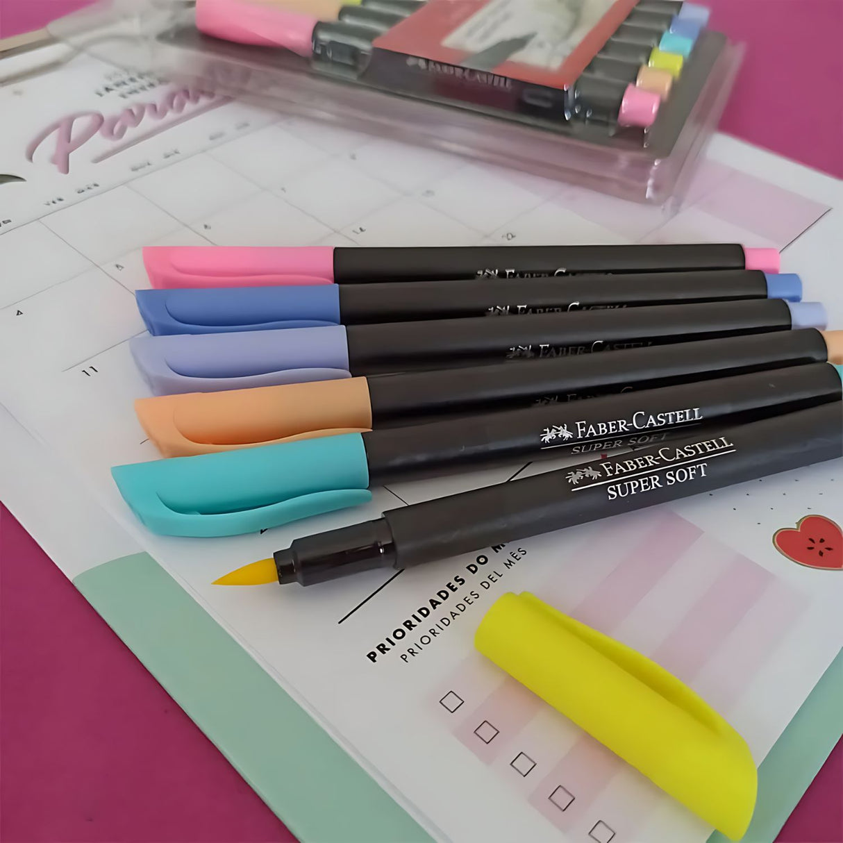 Faber Castell SuperSoft - Set 6 Marcadores Pastel