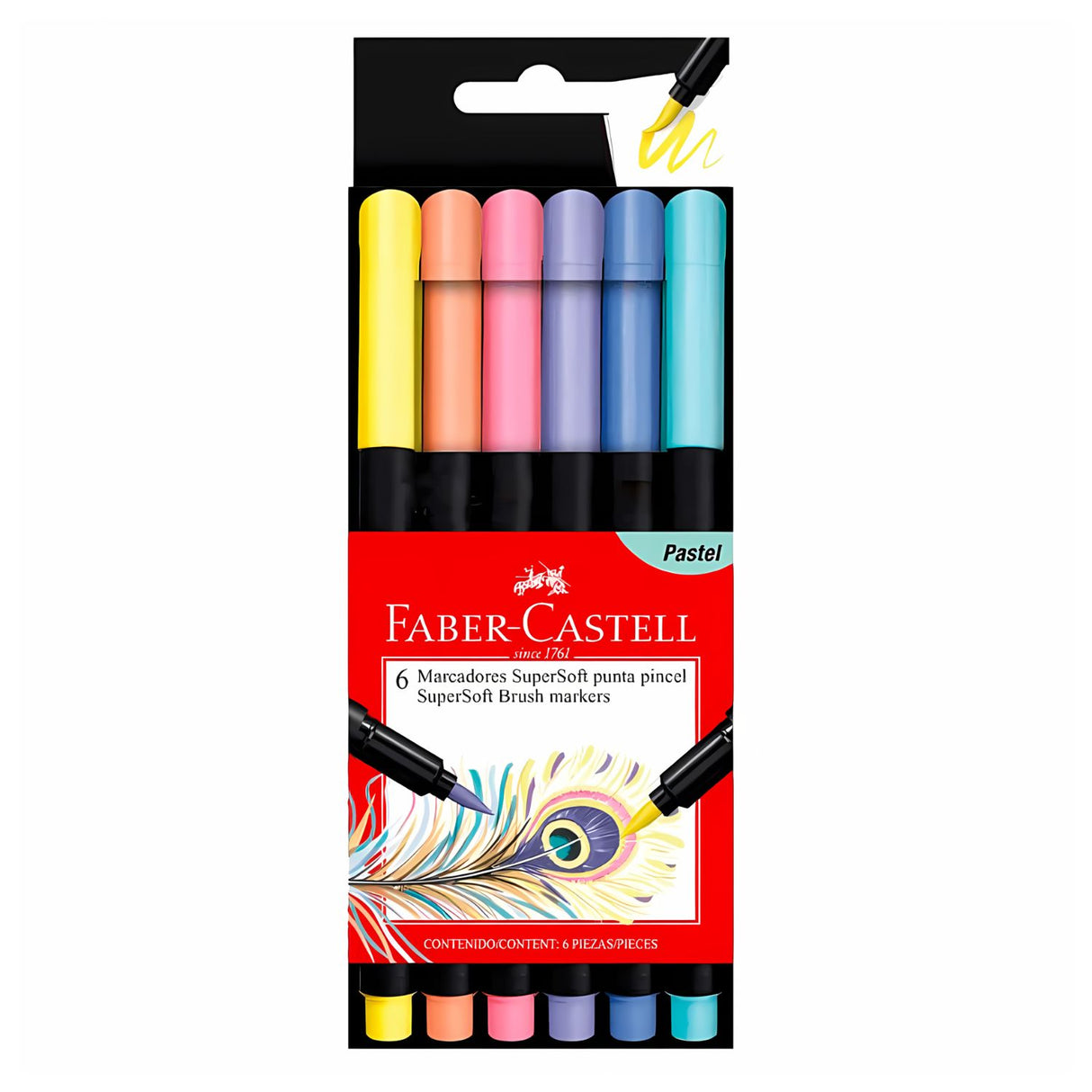 Faber Castell SuperSoft - Set 6 Marcadores Pastel