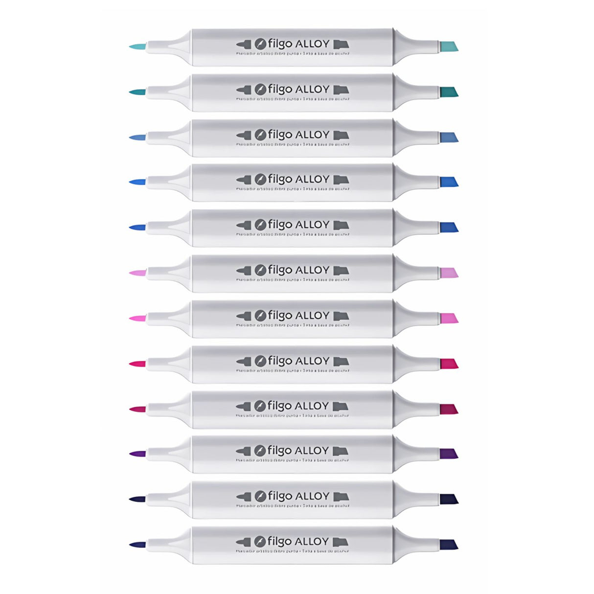 Filgo Alloy - Set 12 Marcadores al Alcohol Tonos Fríos