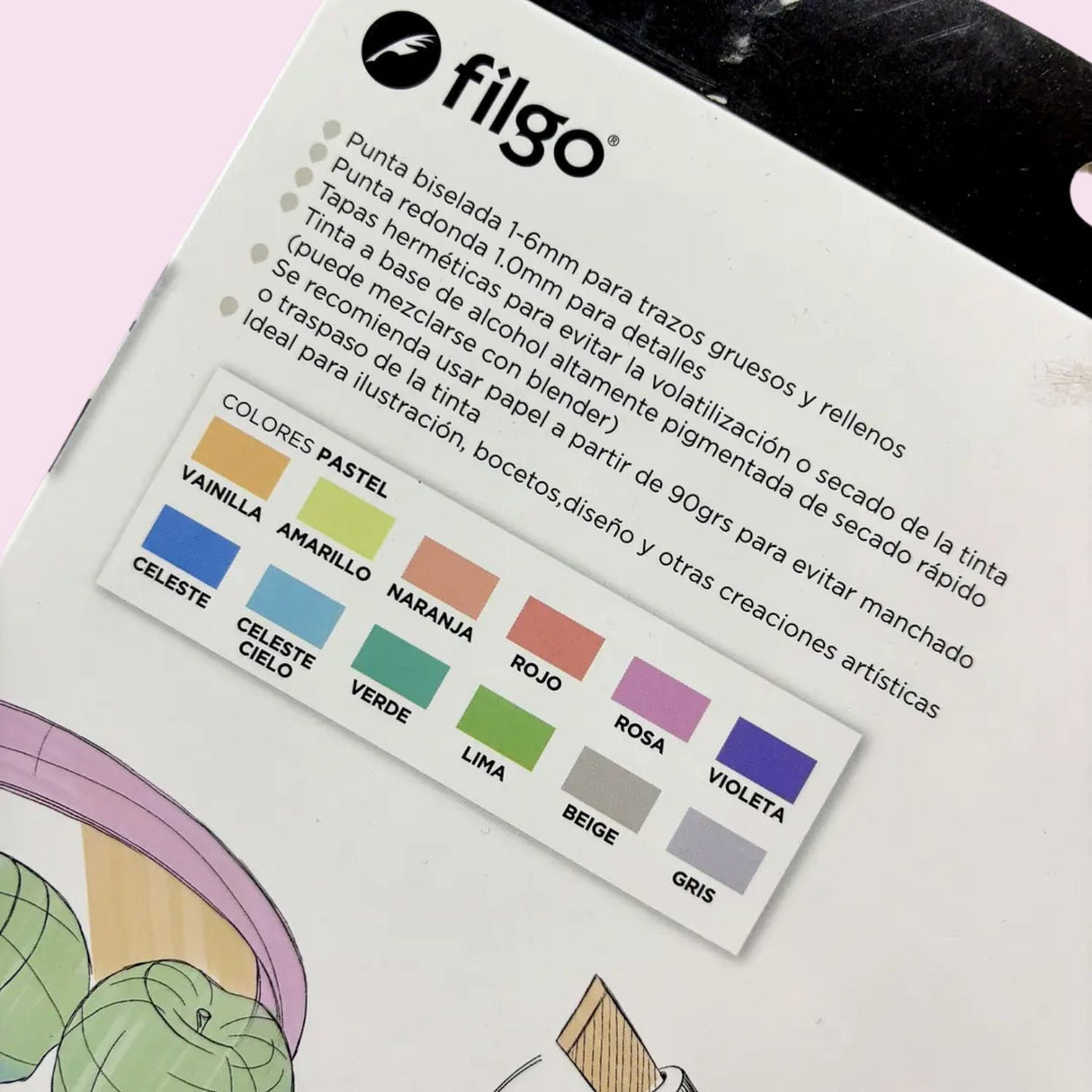 Filgo Alloy - Set 12 Marcadores al Alcohol Tonos Pastel