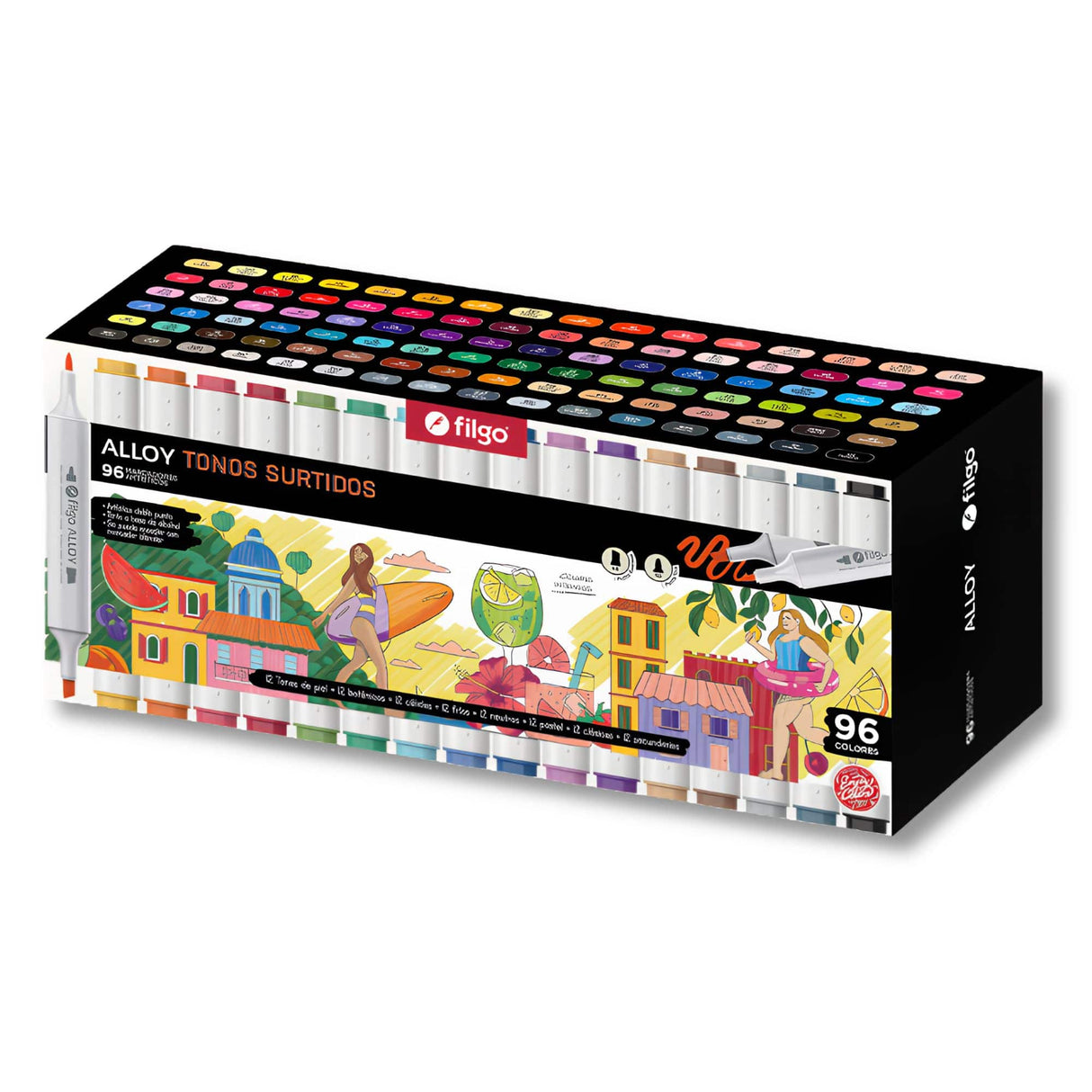 Filgo Alloy - Set 96 Marcadores al Alcohol Tonos Surtidos