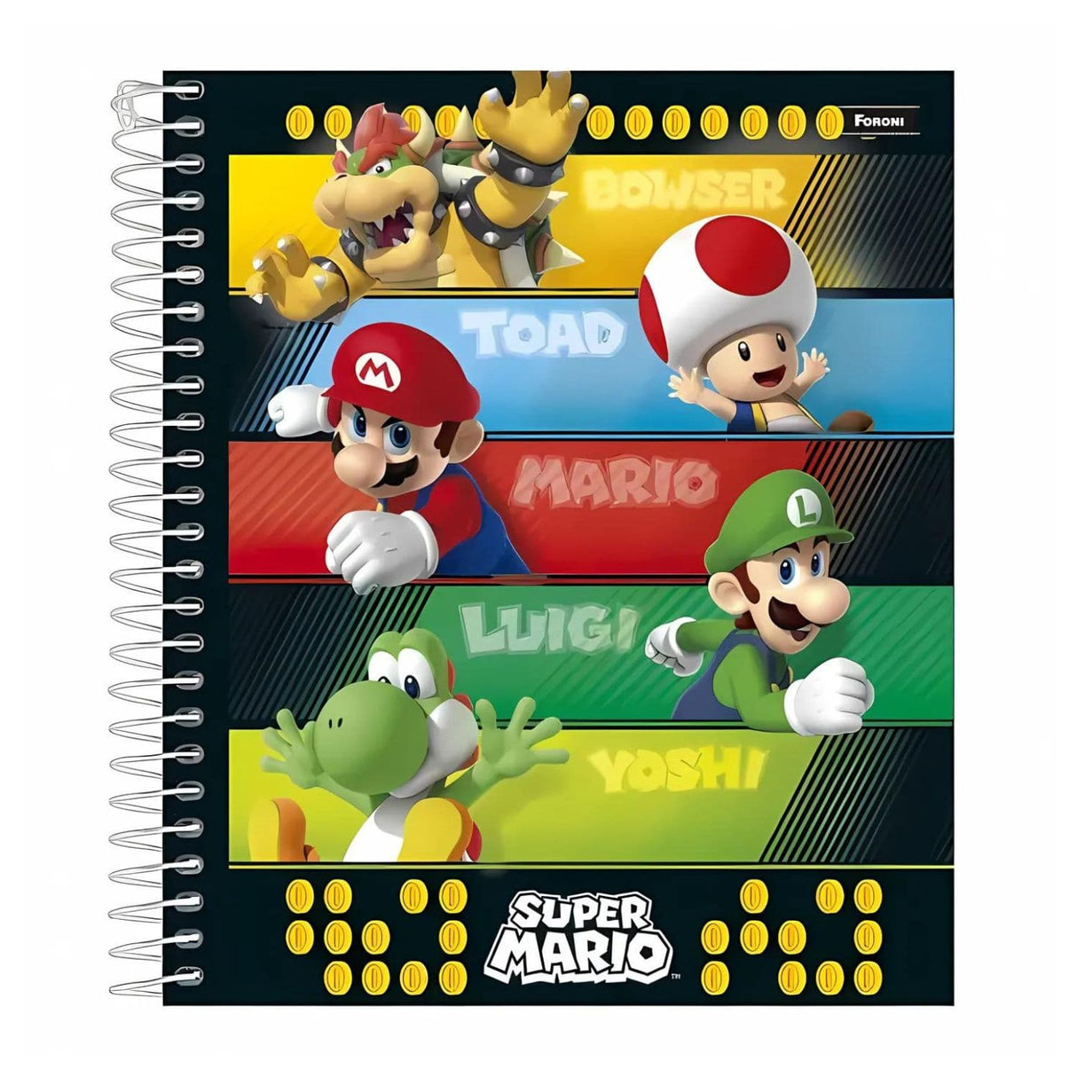 Foroni - Cuaderno Triple Nintendo 120 hojas Mario Bros New