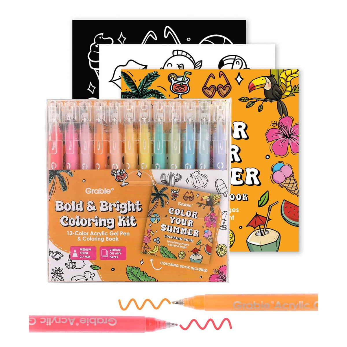 Grabie Bold & Bright - Kit Marcadores Acrílicos y Libro Tropics