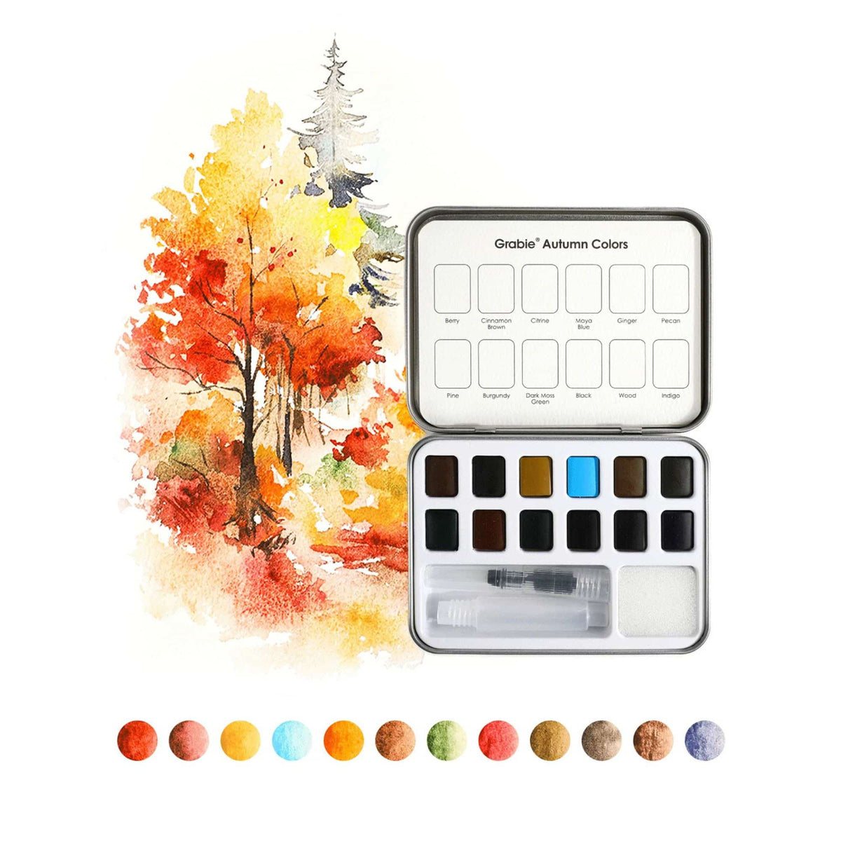 Grabie Coloring Club - Kit Acuarelas Autumn Libreta y Libro