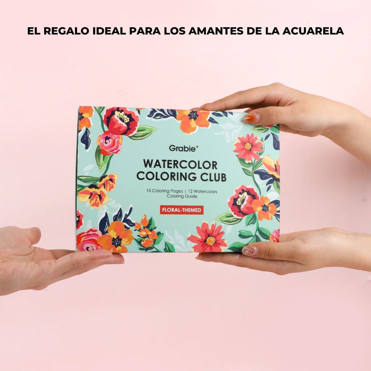 Grabie Coloring Club - Kit Acuarelas Floral Libreta y Libro
