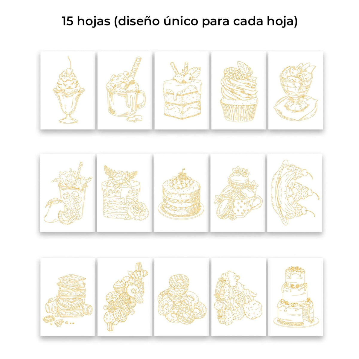 Grabie - Libro para Colorear Acuarela 100% Algodón Dessert